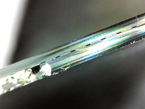 Two chips bonded with indium forming a tunnel