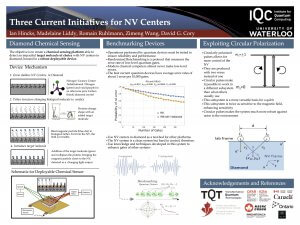 Three Current Initiatives for NV Centers poster